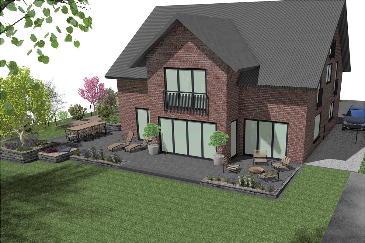 in 3D geplanter Garten